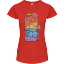LGBT Cats Womens Petite Cut T-Shirt Red