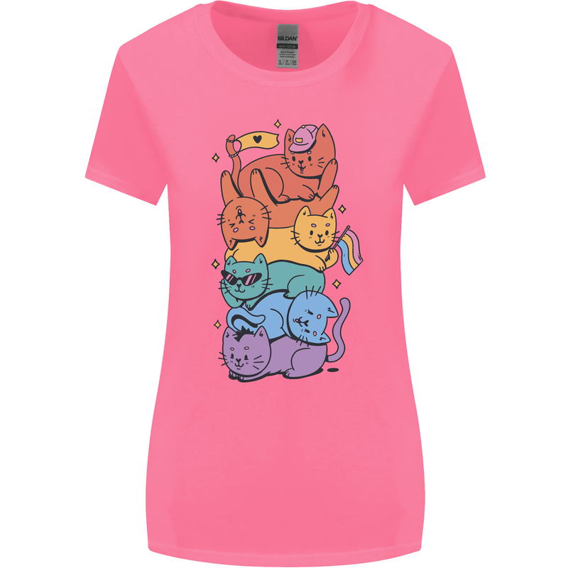 LGBT Cats Womens Wider Cut T-Shirt Azalea