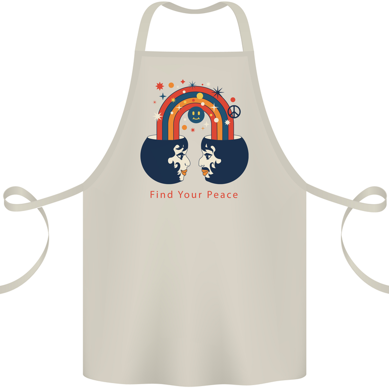 LGBT Find Your Peace Gay Pride Day Cotton Apron 100% Organic Natural