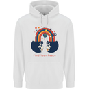 LGBT Find Your Peace Gay Pride Day Mens 80% Cotton Hoodie White
