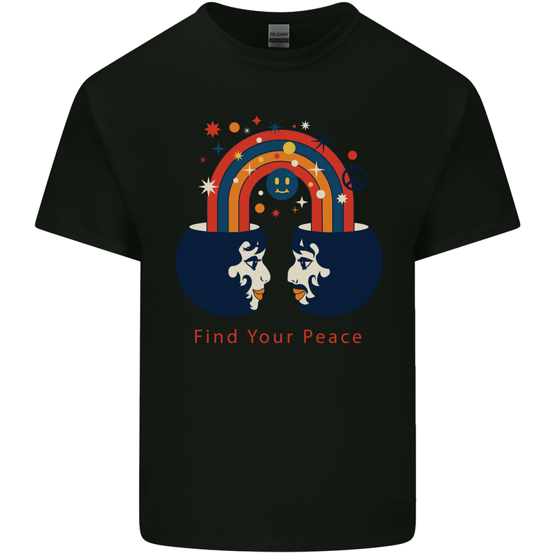 LGBT Find Your Peace Gay Pride Day Mens Cotton T-Shirt Tee Top Black