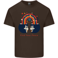 LGBT Find Your Peace Gay Pride Day Mens Cotton T-Shirt Tee Top Dark Chocolate
