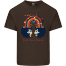 LGBT Find Your Peace Gay Pride Day Mens Cotton T-Shirt Tee Top Dark Chocolate