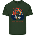 LGBT Find Your Peace Gay Pride Day Mens Cotton T-Shirt Tee Top Forest Green