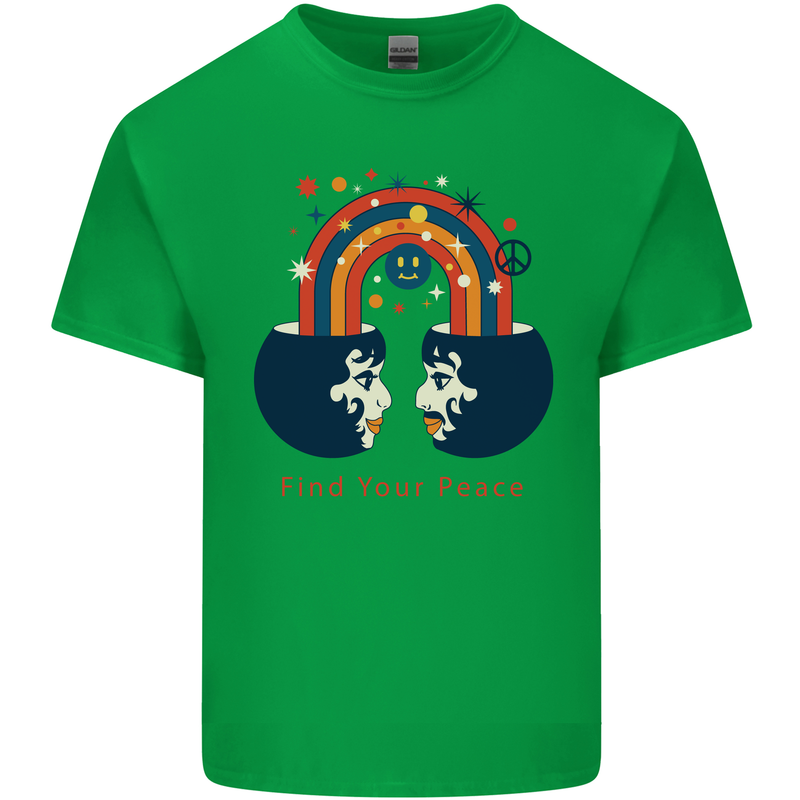 LGBT Find Your Peace Gay Pride Day Mens Cotton T-Shirt Tee Top Irish Green