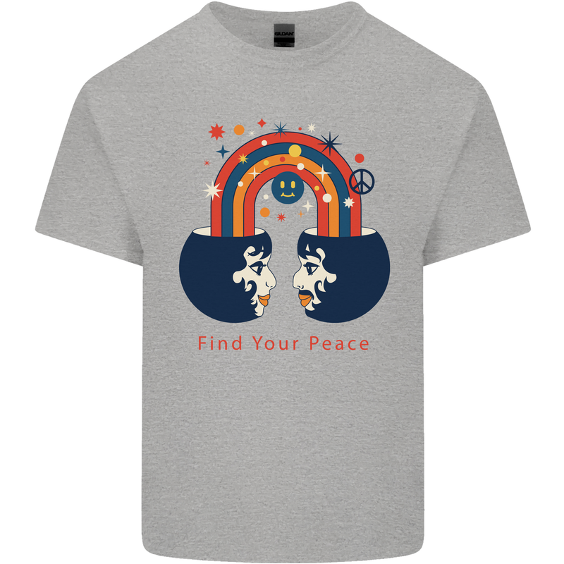 LGBT Find Your Peace Gay Pride Day Mens Cotton T-Shirt Tee Top Sports Grey