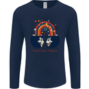 LGBT Find Your Peace Gay Pride Day Mens Long Sleeve T-Shirt Navy Blue