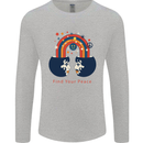 LGBT Find Your Peace Gay Pride Day Mens Long Sleeve T-Shirt Sports Grey