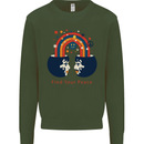 LGBT Find Your Peace Gay Pride Day Mens Sweatshirt Jumper Forest Green