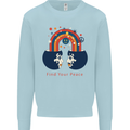 LGBT Find Your Peace Gay Pride Day Mens Sweatshirt Jumper Light Blue