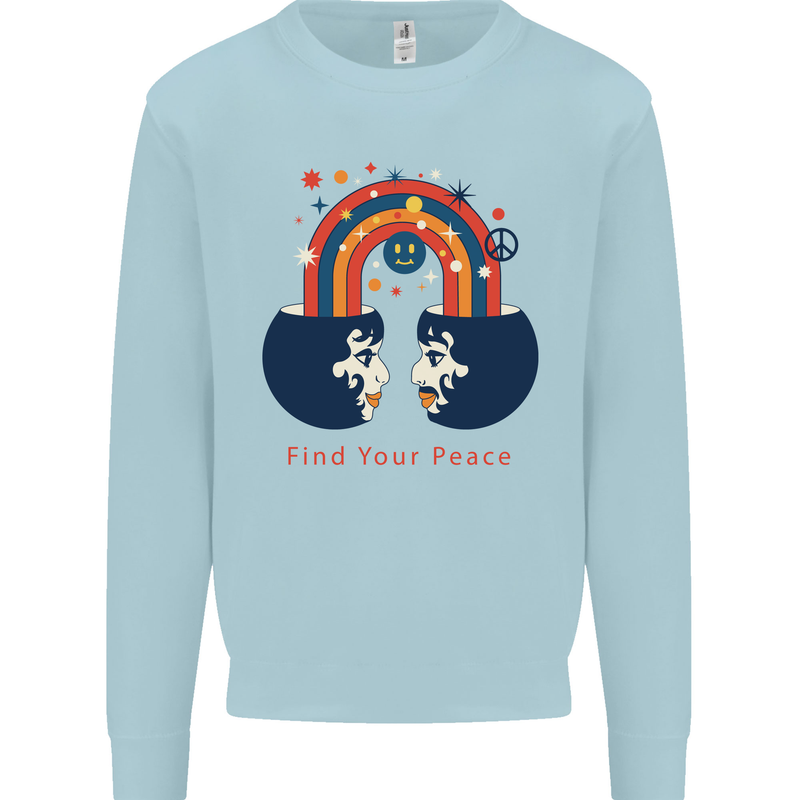 LGBT Find Your Peace Gay Pride Day Mens Sweatshirt Jumper Light Blue