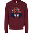 LGBT Find Your Peace Gay Pride Day Mens Sweatshirt Jumper Maroon