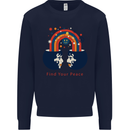LGBT Find Your Peace Gay Pride Day Mens Sweatshirt Jumper Navy Blue