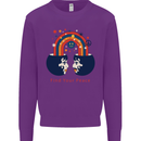 LGBT Find Your Peace Gay Pride Day Mens Sweatshirt Jumper Purple