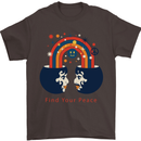 LGBT Find Your Peace Gay Pride Day Mens T-Shirt Cotton Gildan Dark Chocolate