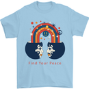 LGBT Find Your Peace Gay Pride Day Mens T-Shirt Cotton Gildan Light Blue