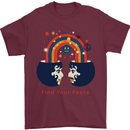 LGBT Find Your Peace Gay Pride Day Mens T-Shirt Cotton Gildan Maroon