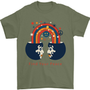 LGBT Find Your Peace Gay Pride Day Mens T-Shirt Cotton Gildan Military Green