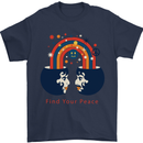 LGBT Find Your Peace Gay Pride Day Mens T-Shirt Cotton Gildan Navy Blue