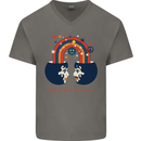 LGBT Find Your Peace Gay Pride Day Mens V-Neck Cotton T-Shirt Charcoal