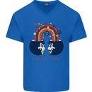 LGBT Find Your Peace Gay Pride Day Mens V-Neck Cotton T-Shirt Royal Blue
