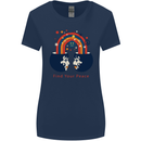 LGBT Find Your Peace Gay Pride Day Womens Wider Cut T-Shirt Navy Blue