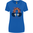 LGBT Find Your Peace Gay Pride Day Womens Wider Cut T-Shirt Royal Blue