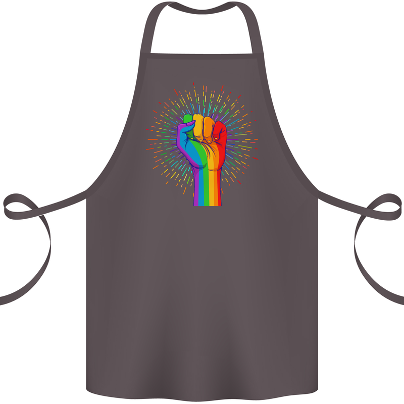 LGBT Fist Gay Pride Day Awareness Cotton Apron 100% Organic Dark Grey