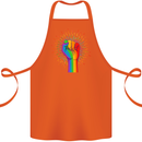 LGBT Fist Gay Pride Day Awareness Cotton Apron 100% Organic Orange