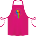 LGBT Fist Gay Pride Day Awareness Cotton Apron 100% Organic Pink