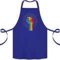 LGBT Fist Gay Pride Day Awareness Cotton Apron 100% Organic Royal Blue