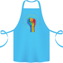 LGBT Fist Gay Pride Day Awareness Cotton Apron 100% Organic Turquoise