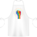 LGBT Fist Gay Pride Day Awareness Cotton Apron 100% Organic White