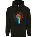 LGBT Fist Gay Pride Day Awareness Mens 80% Cotton Hoodie Black