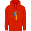 LGBT Fist Gay Pride Day Awareness Mens 80% Cotton Hoodie Bright Red