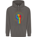LGBT Fist Gay Pride Day Awareness Mens 80% Cotton Hoodie Charcoal