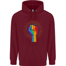 LGBT Fist Gay Pride Day Awareness Mens 80% Cotton Hoodie Maroon