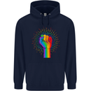 LGBT Fist Gay Pride Day Awareness Mens 80% Cotton Hoodie Navy Blue
