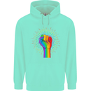 LGBT Fist Gay Pride Day Awareness Mens 80% Cotton Hoodie Peppermint