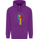 LGBT Fist Gay Pride Day Awareness Mens 80% Cotton Hoodie Purple