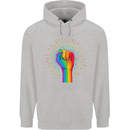 LGBT Fist Gay Pride Day Awareness Mens 80% Cotton Hoodie Sports Grey