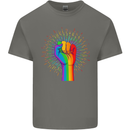 LGBT Fist Gay Pride Day Awareness Mens Cotton T-Shirt Tee Top Charcoal