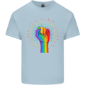 LGBT Fist Gay Pride Day Awareness Mens Cotton T-Shirt Tee Top Light Blue