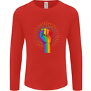 LGBT Fist Gay Pride Day Awareness Mens Long Sleeve T-Shirt Red