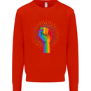 LGBT Fist Gay Pride Day Awareness Mens Sweatshirt Jumper Bright Red