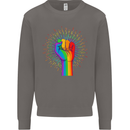 LGBT Fist Gay Pride Day Awareness Mens Sweatshirt Jumper Charcoal