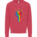 LGBT Fist Gay Pride Day Awareness Mens Sweatshirt Jumper Heliconia