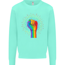 LGBT Fist Gay Pride Day Awareness Mens Sweatshirt Jumper Peppermint