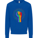 LGBT Fist Gay Pride Day Awareness Mens Sweatshirt Jumper Royal Blue