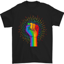 LGBT Fist Gay Pride Day Awareness Mens T-Shirt Cotton Gildan Black
